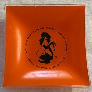 Playboy Club Orange Square Dish Vintage TWO